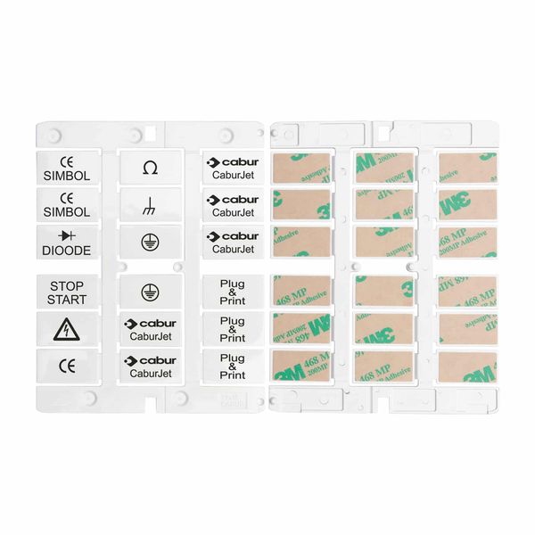 Adhesive policarbonate tag, 27x15mm, white color image 1