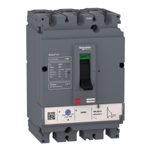 Circuit breaker EasyPact CVS100N 3P 3D polar pitch 52.5mm image 1
