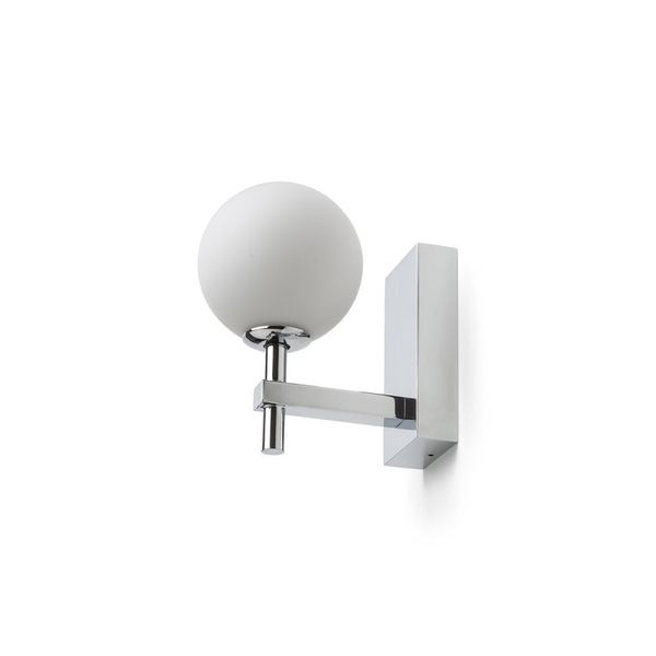 PEGGY wall chrome/opal-colored glass 230V LED G9 6W IP44 image 1