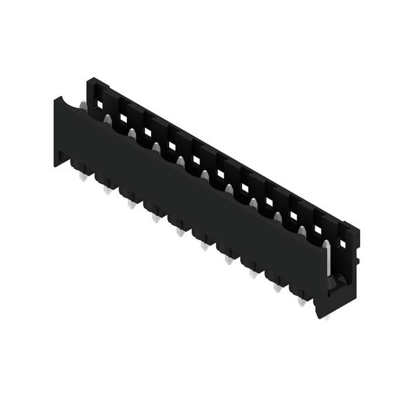 PCB plug-in connector, male header, open side, THT/THR solder connection, 5.08 mm, Number of poles: 11, 180°, Solder pin length (l): 3.2 mm, tinned, black, Box image 5