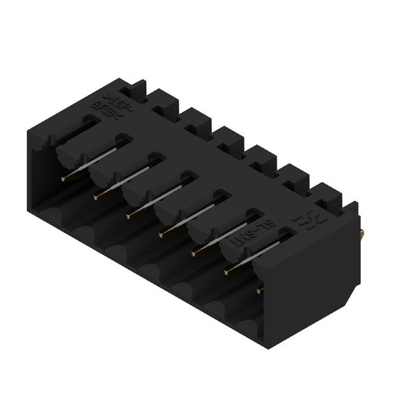 PCB plug-in connector, male header, closed side, THT/THR solder connection, 3.50 mm, Number of poles: 7, 180°, Solder pin length (l): 1.5 mm, Gold-plated, black, Tape image 1