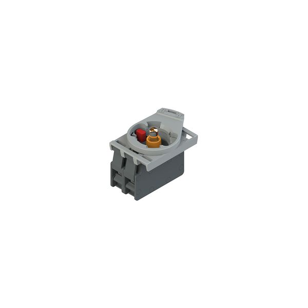 Complete unit with orange LED holder, contact block 1NC and fixing adapter image 1