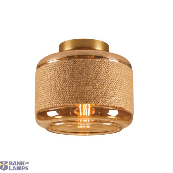 PANTILO ROPE 19, wall and ceiling-mounted light, cylindrical, 1x max. 15W E27, gold image 1