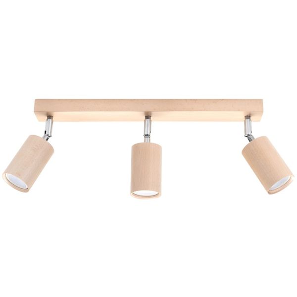 CEILING LAMP BERG 3 NATURAL WOOD GU10 3X40W IP20 image 1