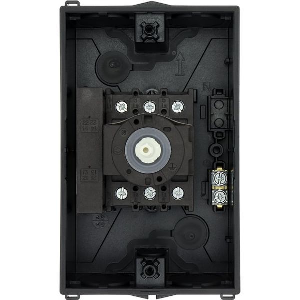P1-25/I2/SVB/HI11 Main switch, P1, 25 A, surface mounting, 3 pole, 1 N/O, 1 N/C, Emergency switching off function, With red rotary handle and yellow locking ring, Locka image 4