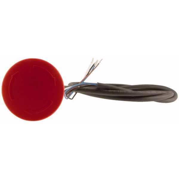 C22-PVT45P-K11-P62 Emergency stop/emergency switching off pushbutton, Palm-tree shape, 45 mm, Turn-to-release function, 1 NC, 1 N/O, Cable (black) with non-terminated en image 2