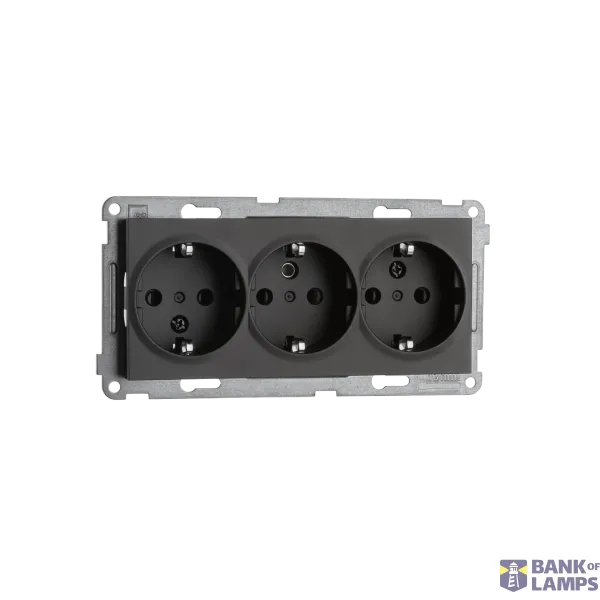 TRIPLE OUTLET RECESSED BLACK 6-PACK image 1