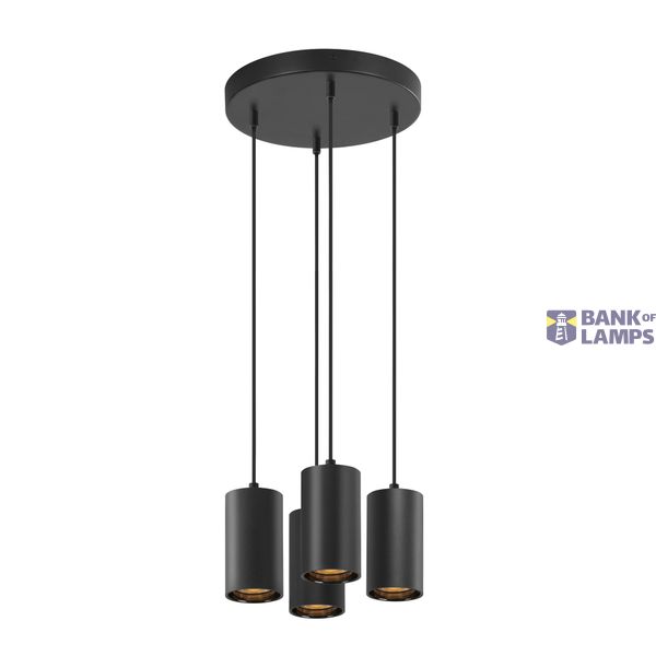 ASTO TUBE, pendant light, GU10, pendant length 250 cm, 4x max. 10 W, black image 1