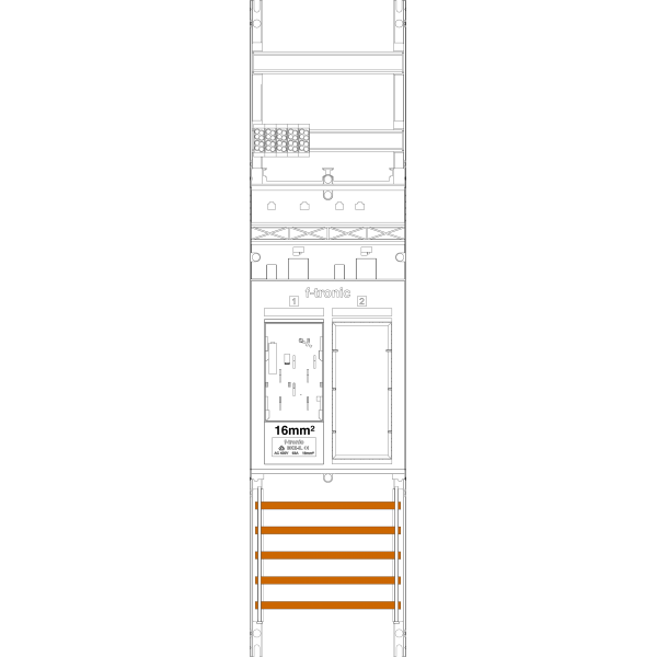 Meter field ER6-16L, 1 field, H=1050mm, 1-eHZ 16mm², long cable, 1 Res (ER6-16L) image 1