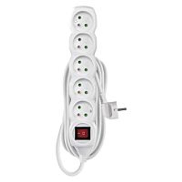 EMOS Extension cord 7m 5-socket with switch white PVC 1.5mm2 image 1