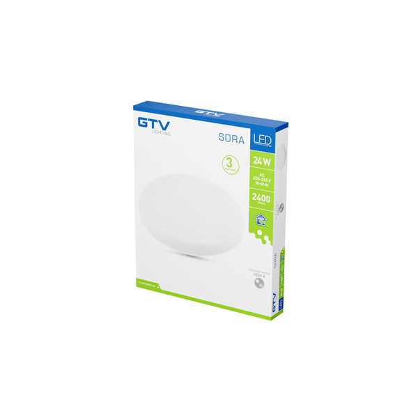 LED luminaire SORA, 24 W, 2400 lm, 4000K, AC220-240V, IP54, 120°, recessed, round image 2