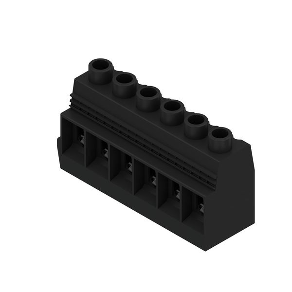 Printed circuit board terminals, 15.00 mm, Number of poles: 6, 90°, Solder pin length (l): 4.5 mm, tinned, black, Clamping yoke connection, Clamping range, max. : 50 mm², Box image 4