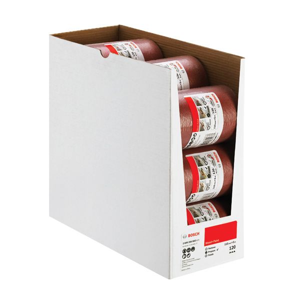 Sanding roll for wood and paint, 115 mm x 5 m, P120 G= 120 image 2