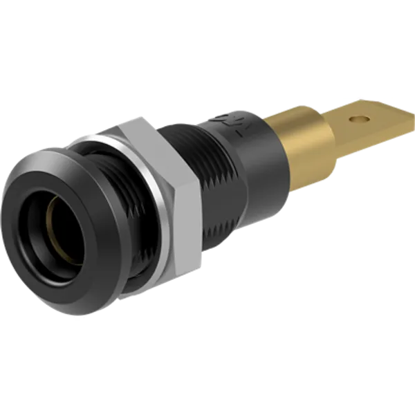 4 mm socket, plug-in connection, mounting Ø 8.1 mm, black, 64.3040-21 image 1