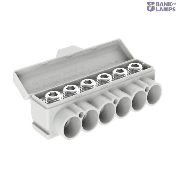 SLT50-6 grey Al 10-50/Cu 2.5-35 mm2 1000V Distribution block image 1