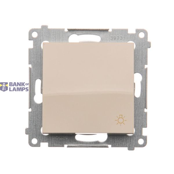 Light push button, (module), 10AX, quick connection, cream white/electro white image 1