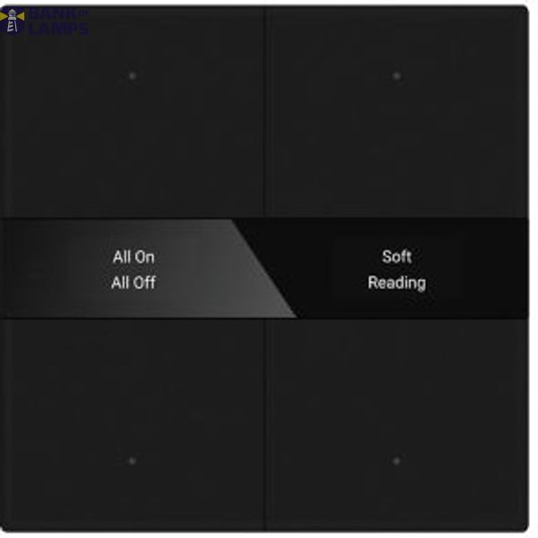 KNX push button 4-way, black glass surface image 1