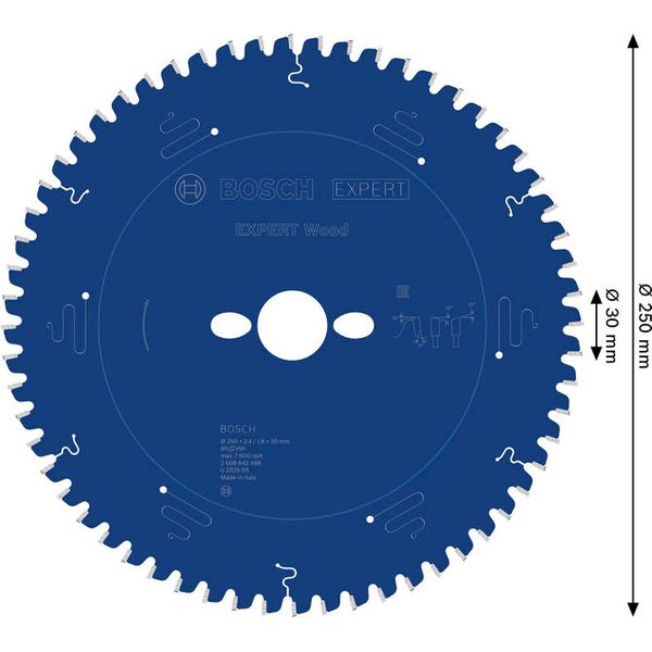Expert for Wood circular saw blade 250 x 30 x 2,4 mm, 60 image 1