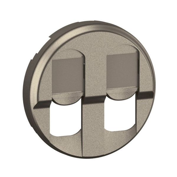 DOUBLE RJ45 SOCKET ROCKER TITANIUM image 2