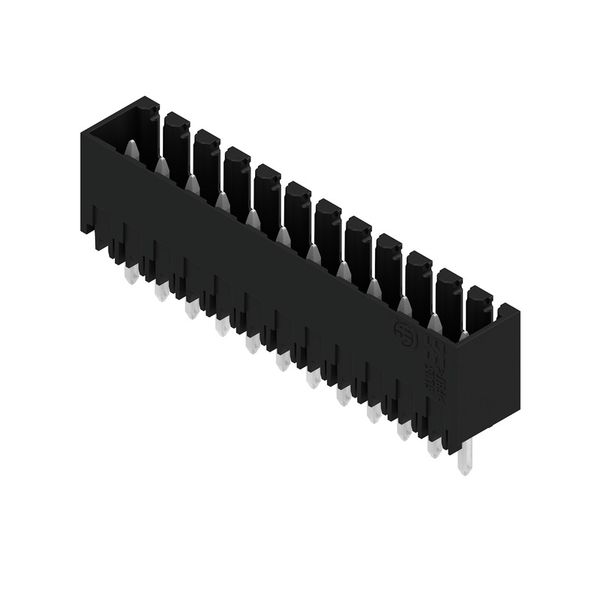 PCB plug-in connector, male header, closed side, THT solder connection, 3.50 mm, Number of poles: 12, 180°, Solder pin length (l): 4.5 mm, tinned, black, Box image 7