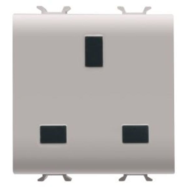 BRITISH STANDARD SOCKET-OUTLET 250V ac - 2P+E 13A - 2 GANG - NATURAL SATIN BEIGE - CHORUSMART image 1