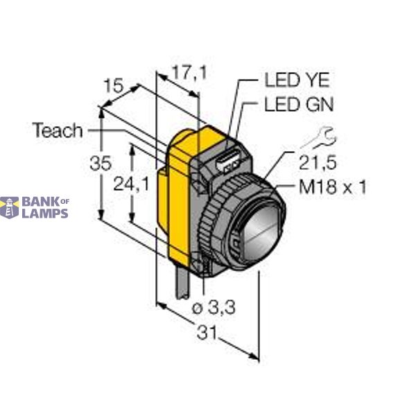 Photoelectric Sensor Retroreflective Sensor with Polarizing Filter for Clear Object Detection   QS18EK6XLPC image 2