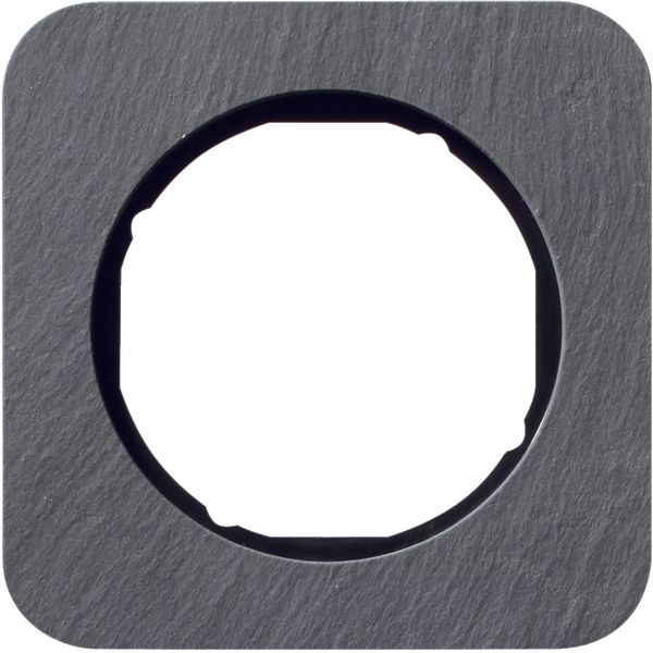 Frame 1gang, R.1, ant./black glossy, natural slate image 1