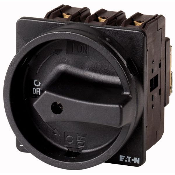 P3-63/EA/SVB-SW/N/HI11 Main switch, P3, 63 A, flush mounting, 3 pole + N, 1 N/O, 1 N/C, STOP function, With black rotary handle and locking ring, Lockable in the 0 (Off) pos image 1