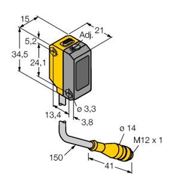 Photoelectric Sensor Laser Sensor, Diffuse Mode, with Adjustable Background Suppression   QS18VP6LAF250QPMA image 1