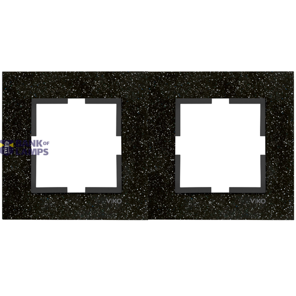 Novella Accessory Corian - Black Quartz Two Gang Frame image 1