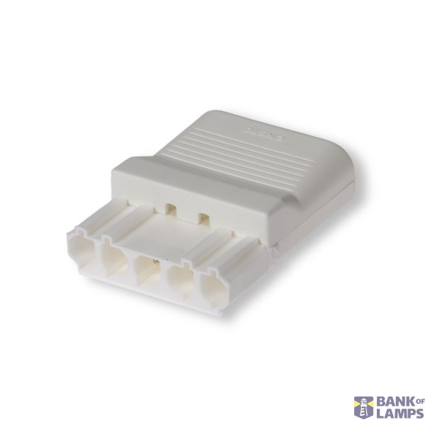 Coupler 5-p plug, str-rel, narrow, wht image 1