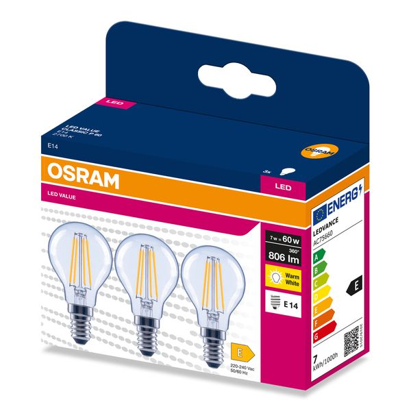 VALCLP60 7W/827 230V FIL E14 FS3 OSRAM image 2