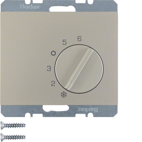 Thermostat, change-over contact, centre plate, K.5, stainless steel ma image 1