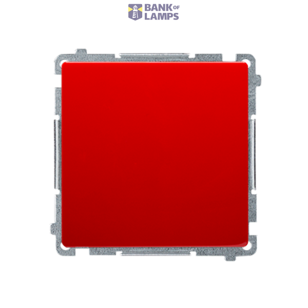 Two-way switch without pictogram, (module), 10AX, quick connection, red image 1