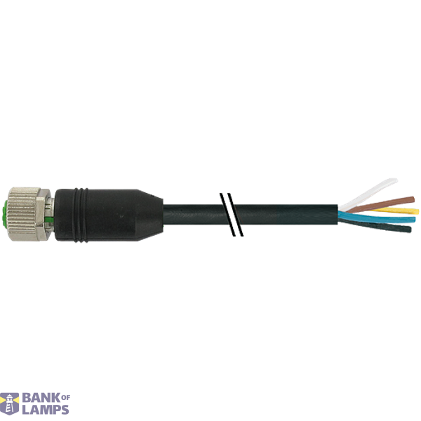 M12 female 0° A-cod. with cable PUR 8x0.25 bk UL/CSA+drag ch. 23m image 2