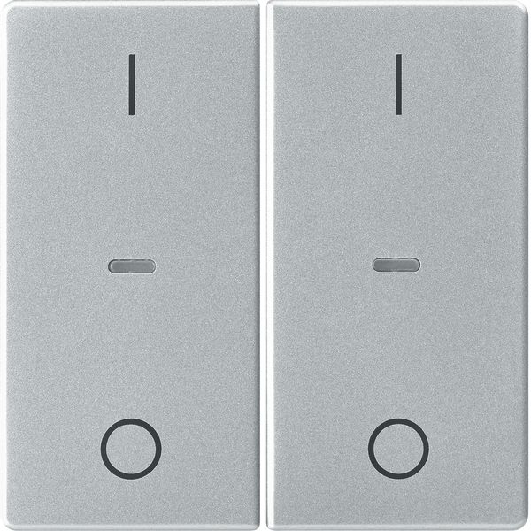 Cover pb module 2g lenses imprint "0-1", KNX - Q.1/Q.3/Q.7, alu velvet image 1