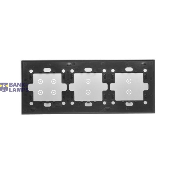Double intermediate switch with indicator LED light, 10AX, black image 1