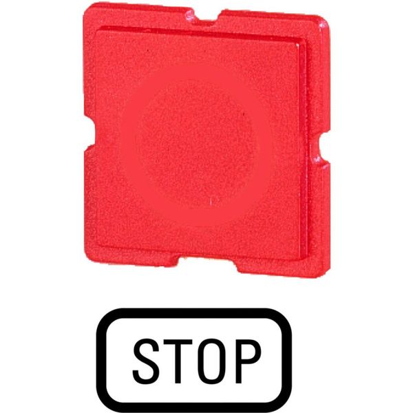 110TQ25 Button plate, red, STOP image 3
