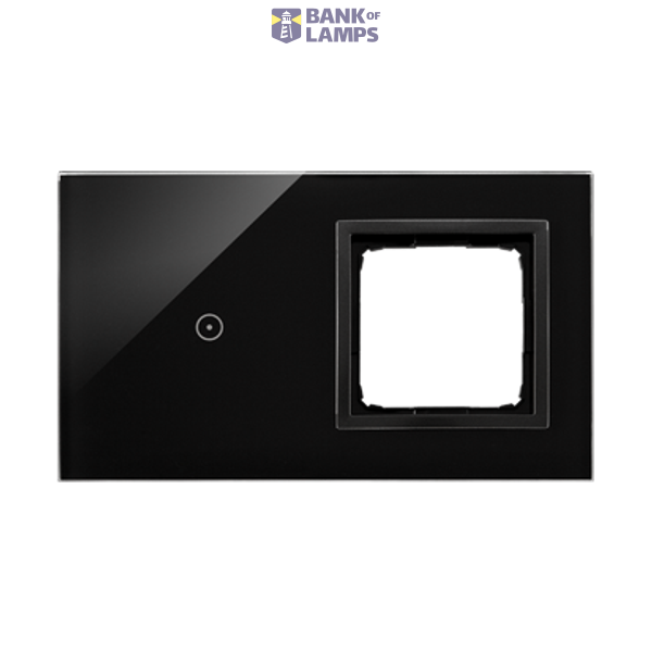 Touch panel 2 modules, Modul 1: 1 touch field, Module 2: space for Simon 54 module, Fixing: horizontal, volcanic lava image 1