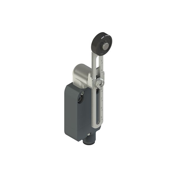 Modular prewired switch with adjustablelength straight metal revolving lever diam. 20 roller image 1