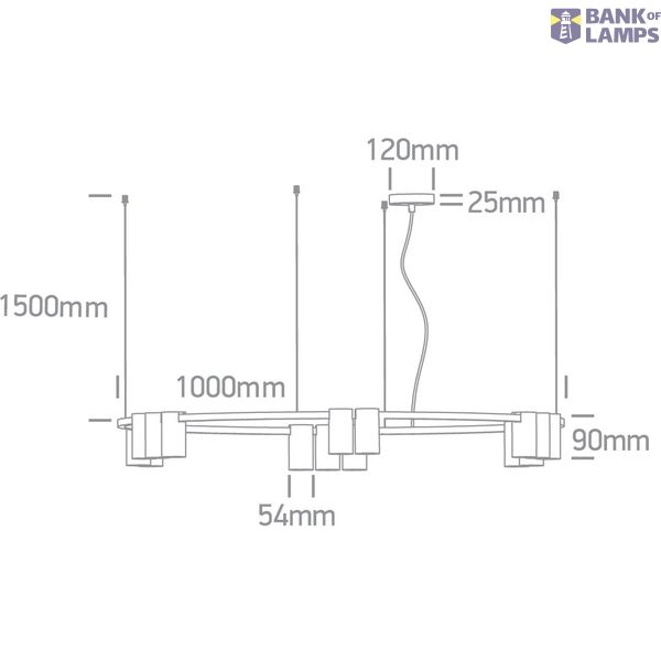 BLACK PENDANT GU10 15x7W IP20 100-240V image 2