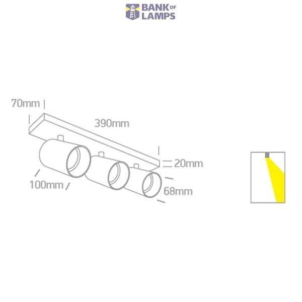 WHITE GU10 3x10W DARK LIGHT image 2
