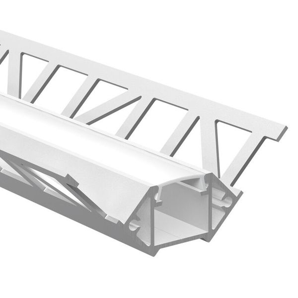 Aluminum profile for tiles and paving DF 2m Whitey diffus., 2x end cap image 1
