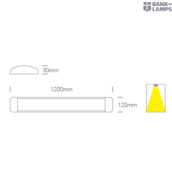 WHITE LED 48W WW 1200x120mm IP20 230V image 2