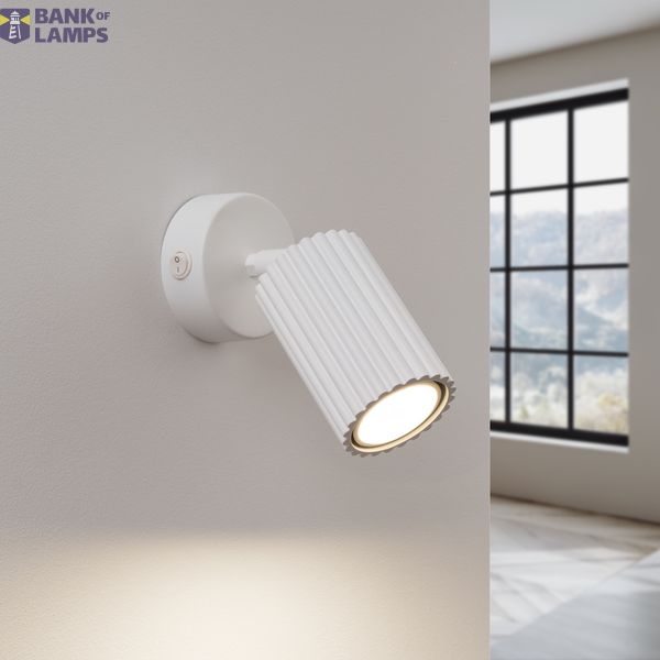 Elegant KARBON white wall lamp, adjustable arm, switch on the rosette image 11