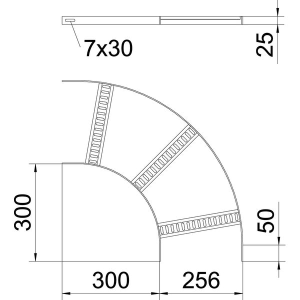 SLB 90 42 250 FT 90° bend with trapezoidal rung B256mm image 2