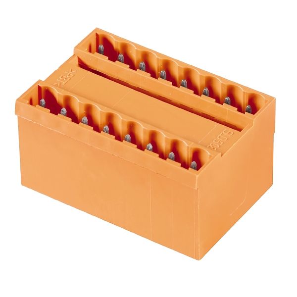 PCB plug-in connector, male header, closed side, THT solder connection, 5.08 mm, Number of poles: 36, 180°, Solder pin length (l): 3.2 mm, tinned, orange, Box image 1