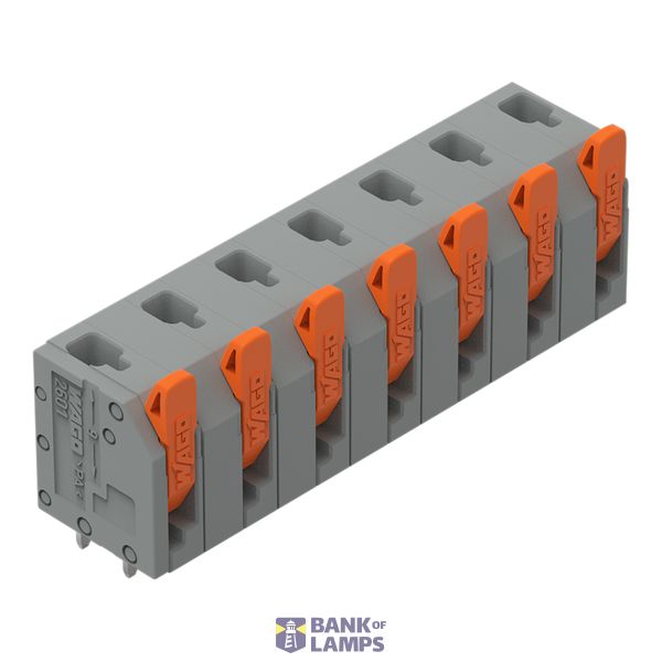 2601-3307 PCB terminal block; lever; 1.5 mm²; Pin spacing 7.5 mm; 7-pole; Push-in CAGE CLAMP®; 1,50 mm²; gray image 1