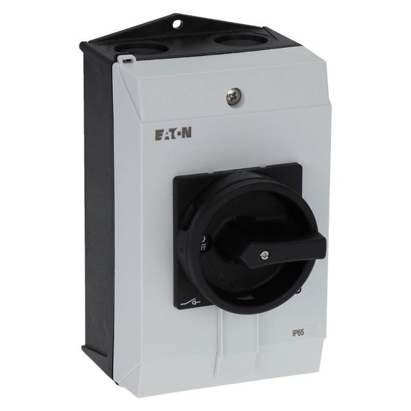 Main switch, P1, 40 A, surface mounting, 3 pole, 1 N/O, 1 N/C, STOP function, With black rotary handle and locking ring, Lockable in the 0 (Off) posit image 12