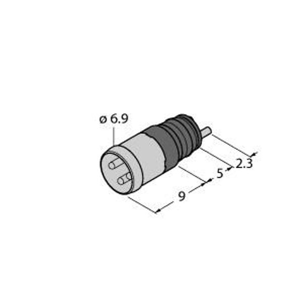 M8 x 1 / Ø 8 mm round connector Ø 8 mm Flange Connector, Snap-on Type   ESHP4L image 1